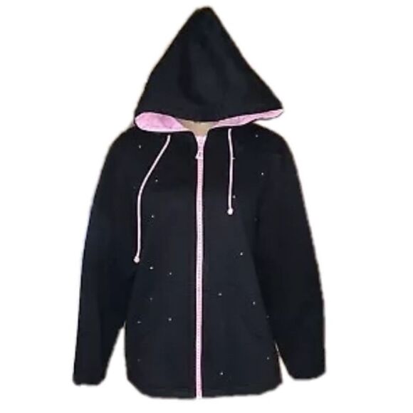 Black Quacker Factory hoodie size m - Picture 1 of 5